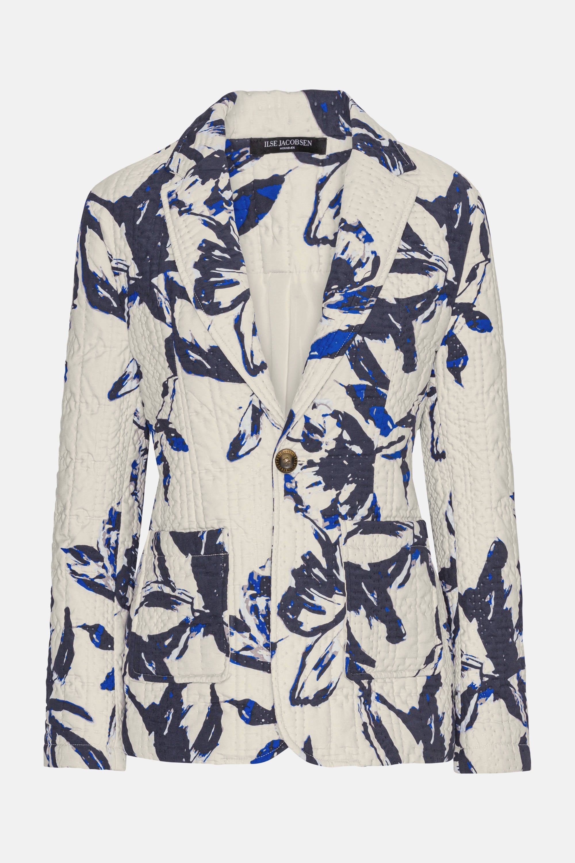 Quiltet Blazer - Beige Artsy Stroke Flower